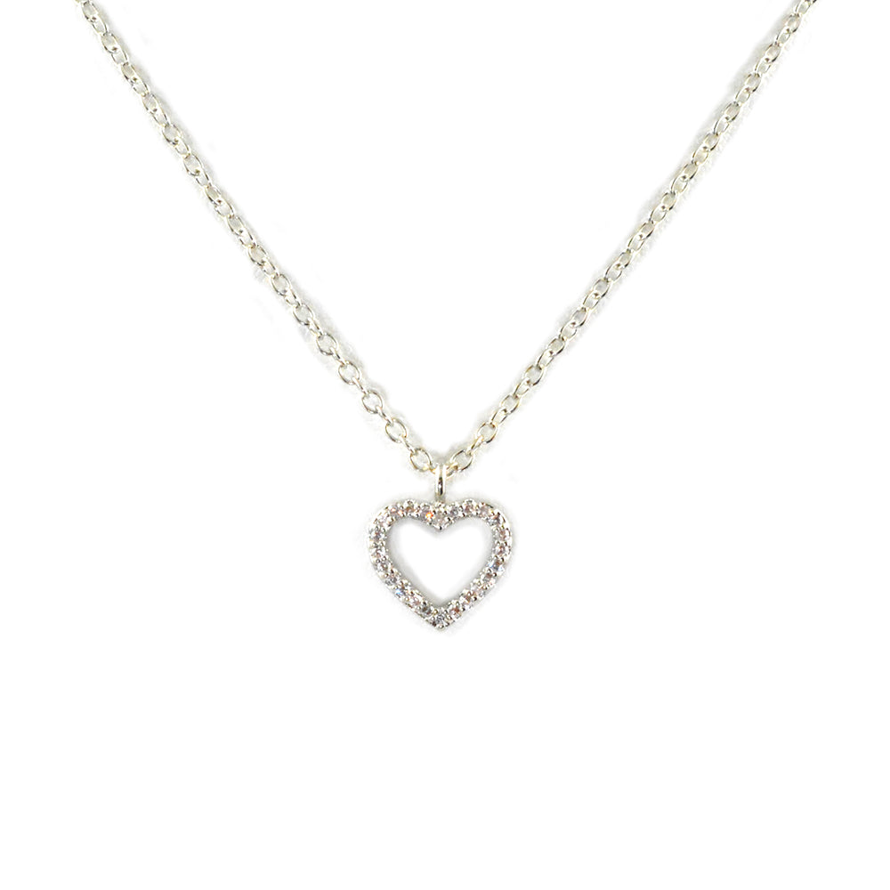 Rhinestone Heart necklace // gift