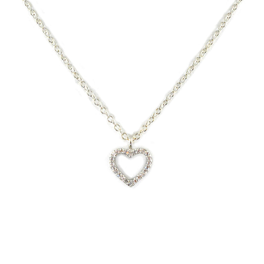 Rhinestone Heart necklace // gift