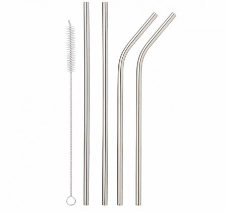 Set of 4 stainless steel straws