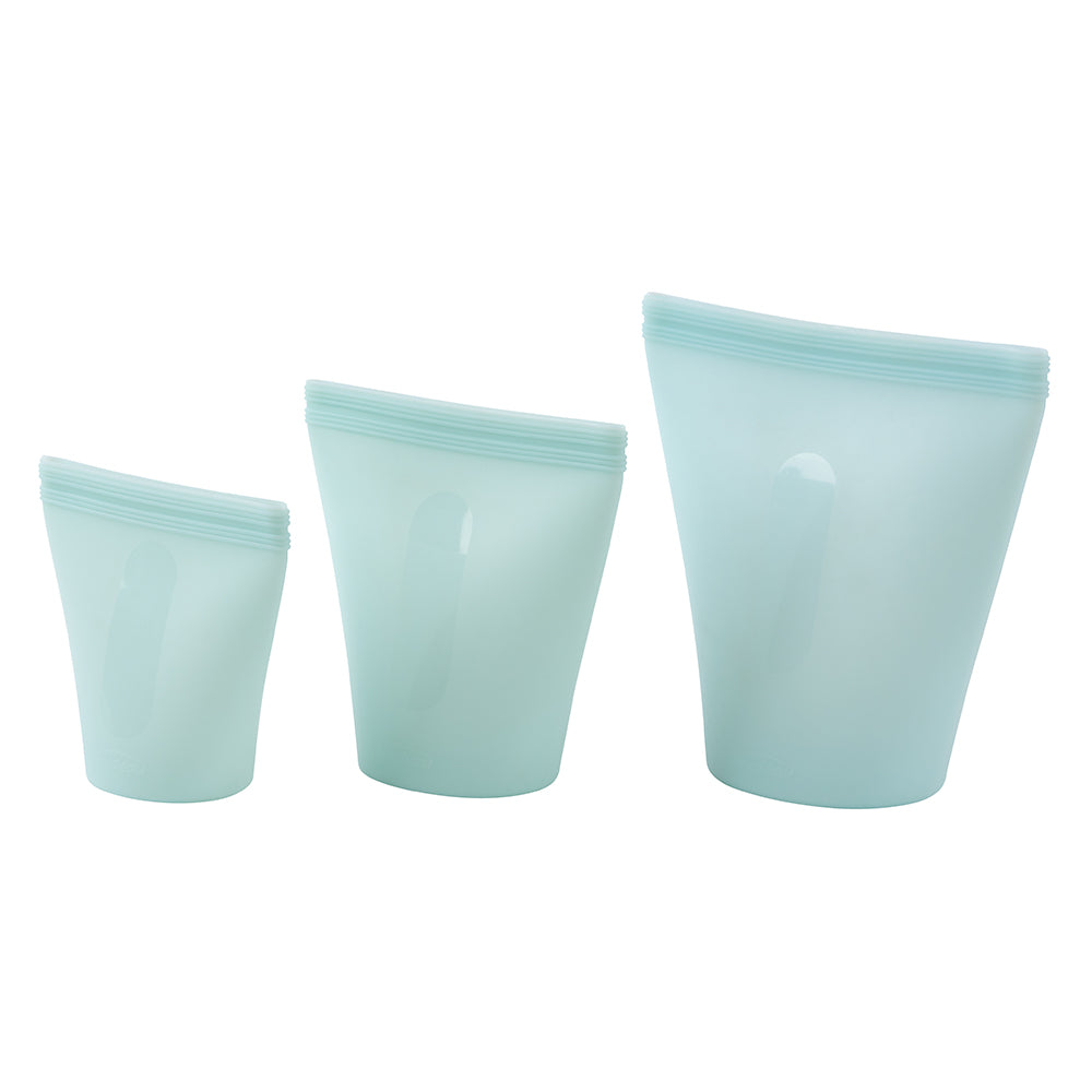 Set of 3 reusable  silicone food bags